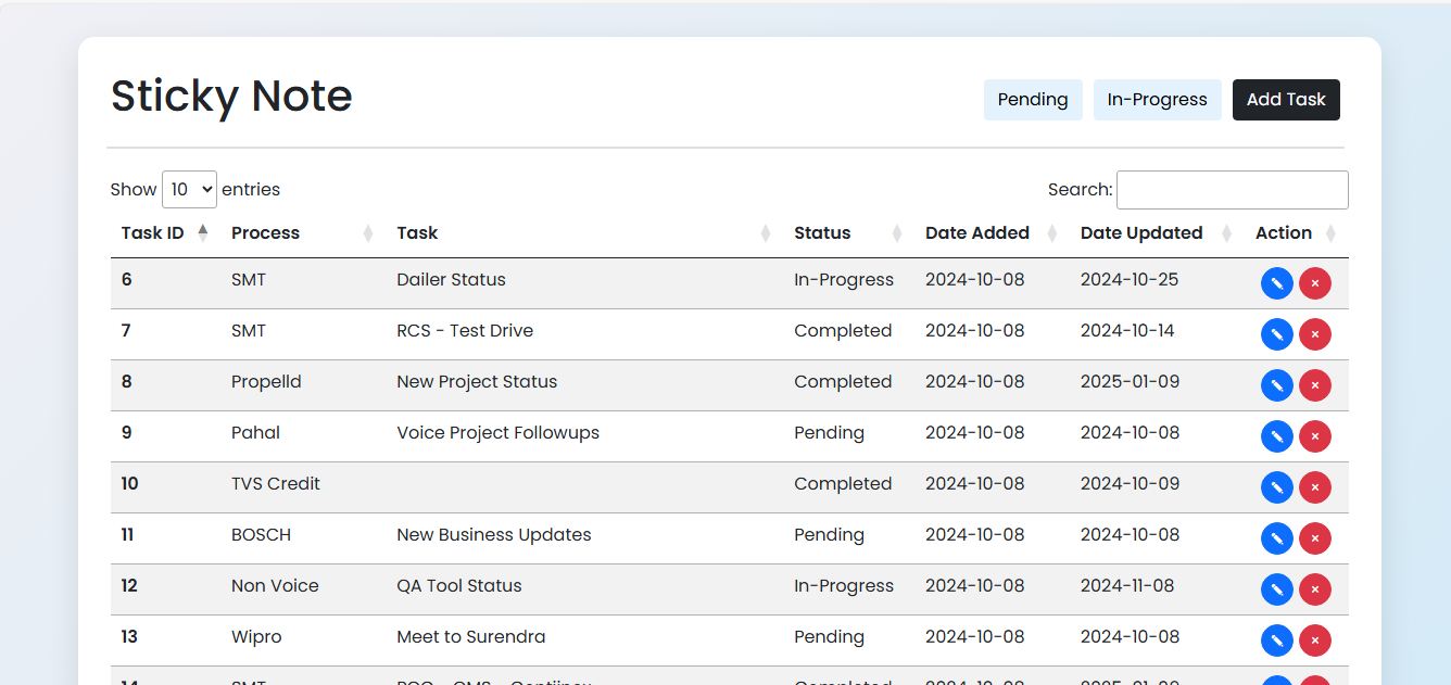 Secure note taker web portal screenshot